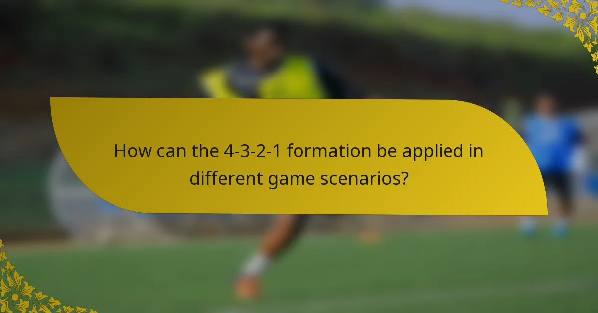 How can the 4-3-2-1 formation be applied in different game scenarios?