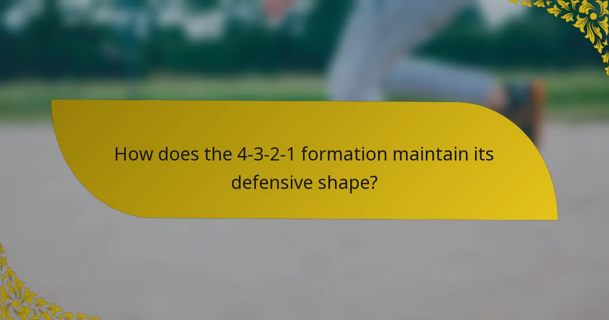 How does the 4-3-2-1 formation maintain its defensive shape?