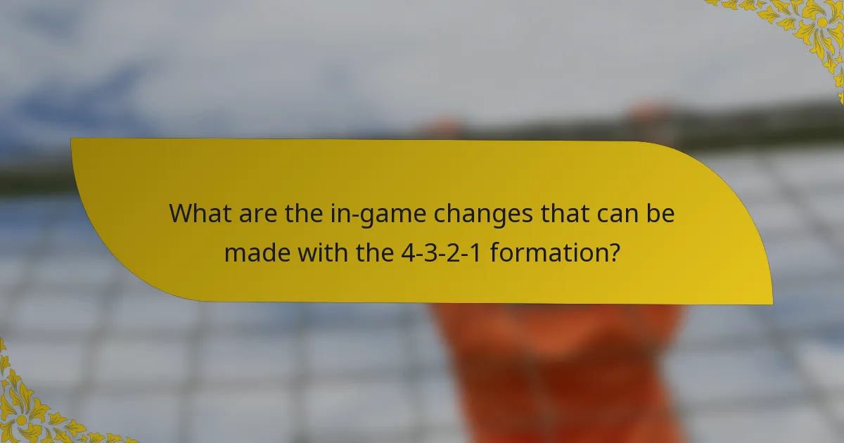 What are the in-game changes that can be made with the 4-3-2-1 formation?