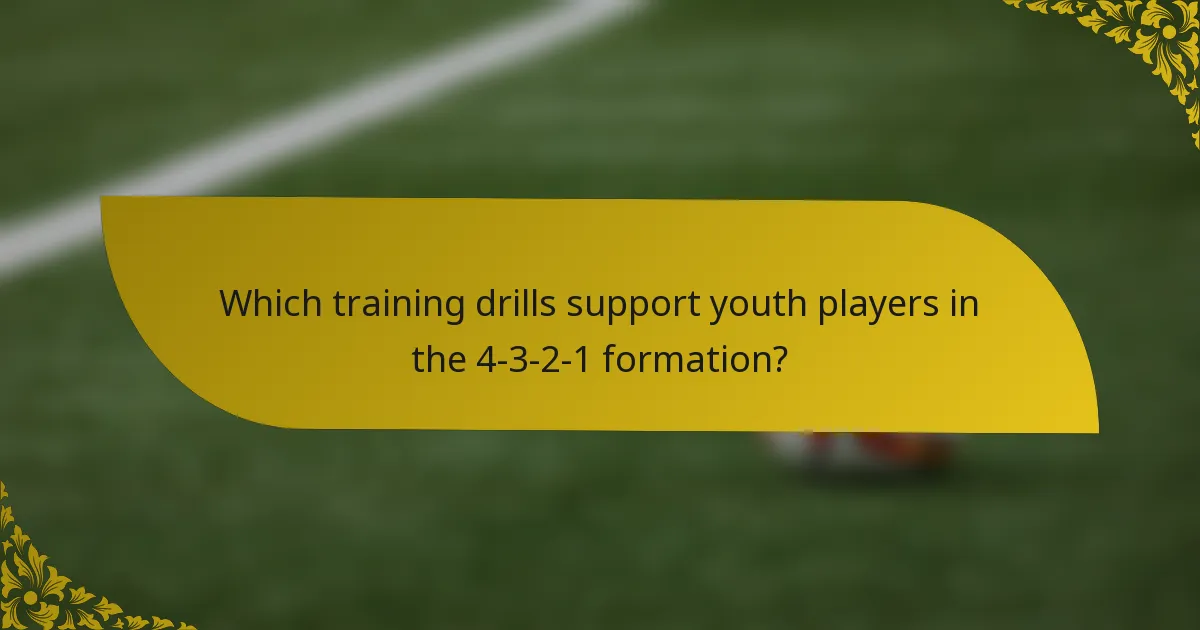 Which training drills support youth players in the 4-3-2-1 formation?